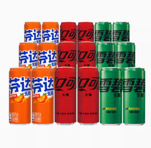 百亿补贴！Coca-Cola 可口可乐 无糖混合装330ml*18罐