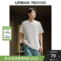 URBAN REVIVO UR2024春季新款百搭休闲纯色棉质短袖T恤UMB440001 本白 XS