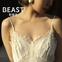 THE BEAST 野兽派 “硬糖”香草天空 姆米蕾丝真丝吊带裙