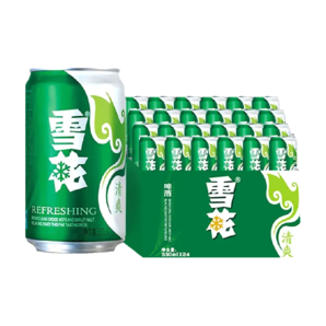 雪花啤酒清爽8度  经典330ml*24听整箱