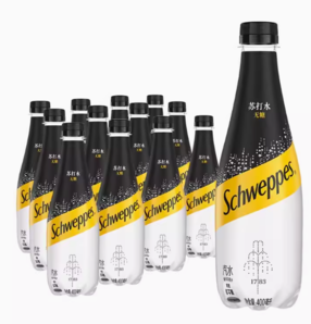 百亿补贴！Schweppes 怡泉 苏打水0糖原味罐装气泡水整箱装400ml*12罐