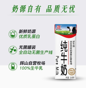 huishan 辉山 自营牧场 经典纯牛奶200ml*24盒 