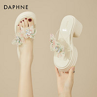 DAPHNE 达芙妮 女士软底高跟凉拖  BKZKQJD4624303057C