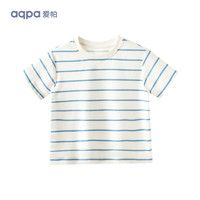 aqpa 儿童撞色条纹短袖T恤