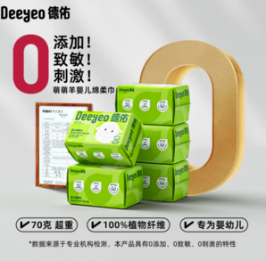 Deeyeo 德佑 婴儿绵柔巾干湿两用 80抽*18包