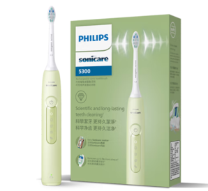 PLUS会员！PHILIPS 飞利浦 钻石3系列 HX5161/05 电动牙刷 抹茶绿 刷头*2