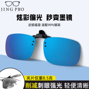 JingPro 镜邦 近视眼专用太阳镜偏光眼镜夹片可上翻（一镜多用）+万新1.67非球面树脂镜片