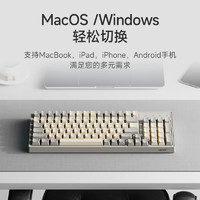 acer 宏碁 无线蓝牙键盘 type-c充电 真机械茶轴手感 笔记本平板ipad电脑通用键盘 黄灰拼色 OKW219