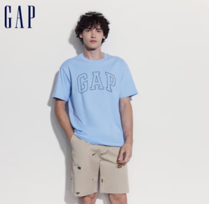 Gap 盖璞 2024夏季新款字母logo圆领短袖T恤