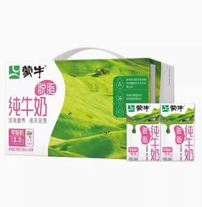 MENGNIU 蒙牛 脱脂纯牛奶 250ml*24盒