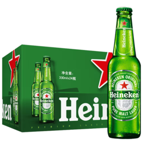 Heineken 喜力 经典330ml*24瓶整箱装 赠喜力扑克牌