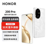 HONOR 荣耀 200 Pro 5000万雅顾光影主摄 荣耀绿洲护眼屏  5200mAh青海湖电池 16+512 月影白 5G