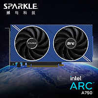 SPARKLE 撼与科技 兽人系列游戏显卡 Intel Arc A750 ORC OC超频双槽双风扇 8GD6