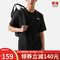 THE NORTH FACE 北面 小标圆领短袖T恤 黑色NT7UN04A