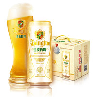 TSINGTAO 青岛啤酒 全麦白啤整箱 500mL 12听+扎啤杯