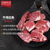 FRESH·FOUR SEASONS 淳鲜四季 谷饲原切牛排（西冷、眼肉、菲力等）边角料 净重1kg