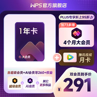 WPS 金山软件 大会员16个月+腾讯月卡+AI会员3个月