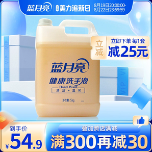 蓝月亮健康桶洗手液5kg 家用去污大桶大瓶 商用酒店餐厅清洁专用