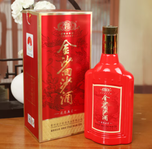 中华老字号！金沙回沙酒 感恩五星 酱香型白酒 53度 500ml *2瓶