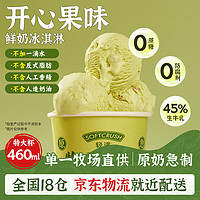 SOFTCRUSH 轻遇 开心果鲜奶冰淇淋460ml盒装甜品冷饮紫衣绿仁开心果口味雪糕