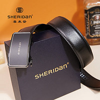 SHERIDAN 喜来登 新款 男士牛皮自动扣腰带 时尚商务裤带 生日礼物 礼盒装 SH521565S