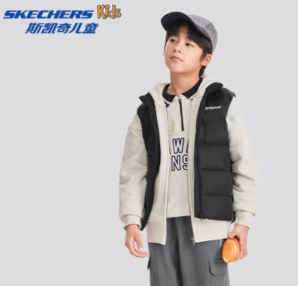 SKECHERS 斯凯奇 儿童轻薄三防羽绒背心