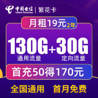 中国电信 慕悦卡 2年19元月租（135G全国流量+支持5G+不限速）