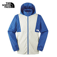 THE NORTH FACE 北面 防风夹克男户外防风防泼外套7WDM 白色/蓝色/N3O 3XL