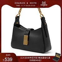 CHARLES & KEITH 女士复古金属扣链单肩腋下包 CK2-20781463