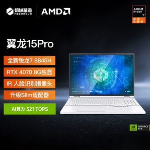 以旧换新补贴！MECHREVO 机械革命 翼龙15 Pro 99Wh版 15.3英寸游戏本（R7-8845H、32GB、1TB、RTX4070、2.5K）