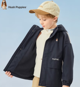 Hush Puppies 暇步士 儿童风衣厚外套 藏蓝A款