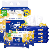 Tempo 得宝 湿厕纸洋甘菊湿纸巾4+2包家庭装40片4包+10片2包