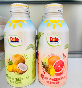 Dole 都乐 0蔗糖菠萝椰子气泡果汁 铝瓶400ml*2瓶