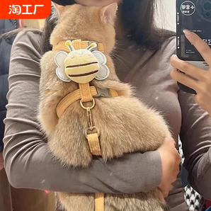 猫咪牵引绳防挣脱外出专用宠物兔子背心遛猫溜小猫链子猫绳子加长