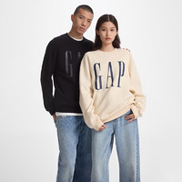 Gap 盖璞 男女装2024初秋新款字母印花大logo圆领抓绒卫衣609136简约