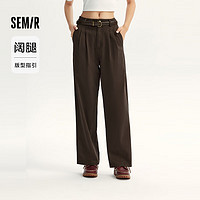 Semir 森马 复古阔腿裤 深咖啡50943 170/74A/XL