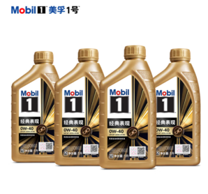 PLUS会员！Mobil 美孚 金美孚 0W-40 SP级 全合成机油 4*1L