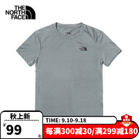 THE NORTH FACE 北面 t恤短袖男装春夏新款上衣运动户外舒适透气快干半袖 A91/灰色 S