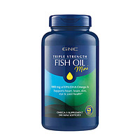 GNC 健安喜 三倍鱼油 深海无腥迷你易吞服鱼油胶囊omega-3 DHA 1瓶/240粒