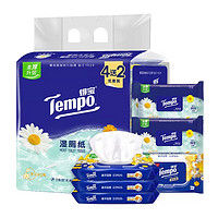 Tempo 得宝 洋甘菊湿厕纸4+2包家庭实惠装40片4包+10片2包新旧交替