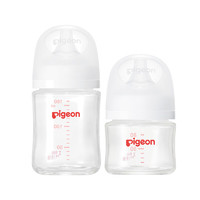 Pigeon 贝亲 自然实感第3代  婴儿玻璃奶瓶 宽口径 80ml+160ml