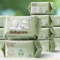 babycare 婴儿小熊面膜柔巾洗脸巾80抽12包加厚非棉柔巾非湿巾