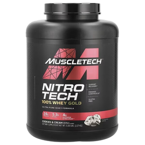 Muscletech, Nitro-Tech 全乳清黄金，双重浓郁巧克力，5.54 磅。