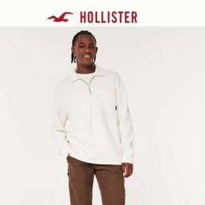 HOLLISTER  情侣款Polo领抓绒宽松卫衣 KI322-3125