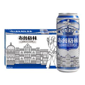 雪花（SNOW）啤酒布鲁格林经典比利时风味白啤（全麦芽） 500mL 24罐 整箱装