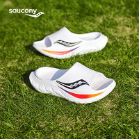 saucony 索康尼 摇篮Cradle 2夏季运动拖鞋男女同款沙滩鞋防滑耐磨外穿凉拖鞋S289 白黑-2 43