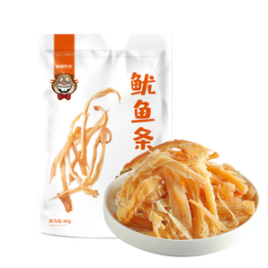 海狸先生 鲜烤手撕炭烤鱿鱼丝 原味2袋*80g