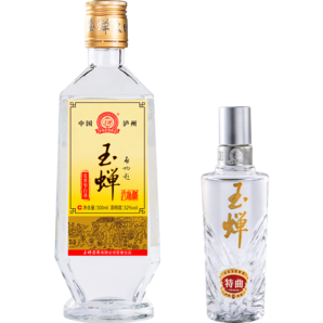 玉蝉老酒泸州玉蝉白酒浓香型典范 52度白酒 高粱酒固态发酵口粮酒中秋送礼 52度 500mL 2瓶 大曲小特曲组合