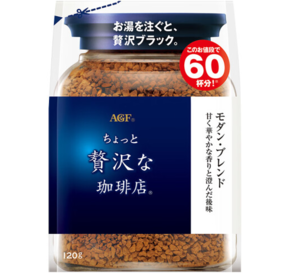 AGF 轻度烘焙 轻奢咖啡店 速溶黑咖啡 摩登·混合口味 120g