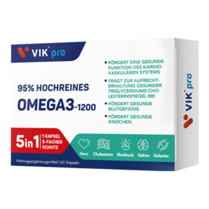 VIKpro95%高纯鱼油Omega-3软胶囊60粒*2盒 rTG型深海鱼油复配植物甾醇降醇 EPA DHA中老年成人鱼油无腥进口